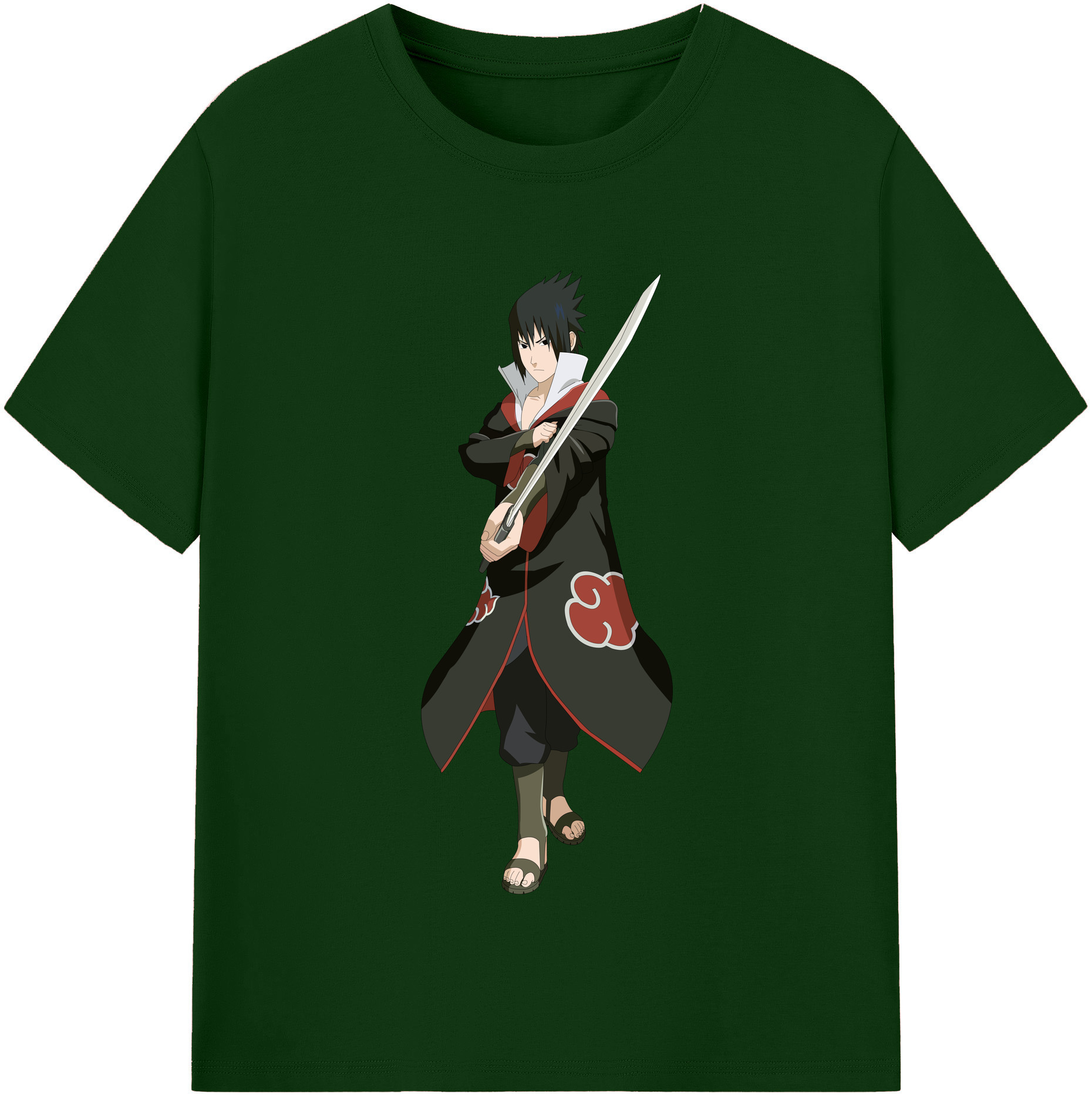 （画像用） NARUTO -ナルト- うちは サスケ Uchiha Sasuke 綿100％半袖Tシャツ（フロントプリント）